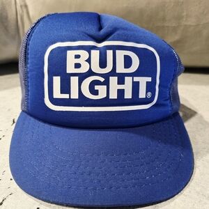 Vintage 90s Bud Light Blue Trucker Hat